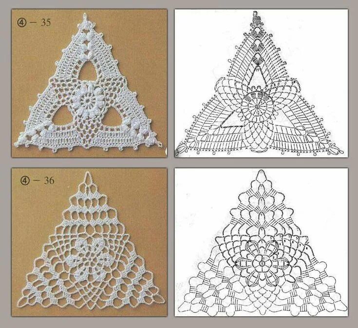 Вяжем треугольник крючком схема ALBUM: "LOS PATRONES DE CROCHET." LA CASITA DE MABELY Crochet earrings pattern