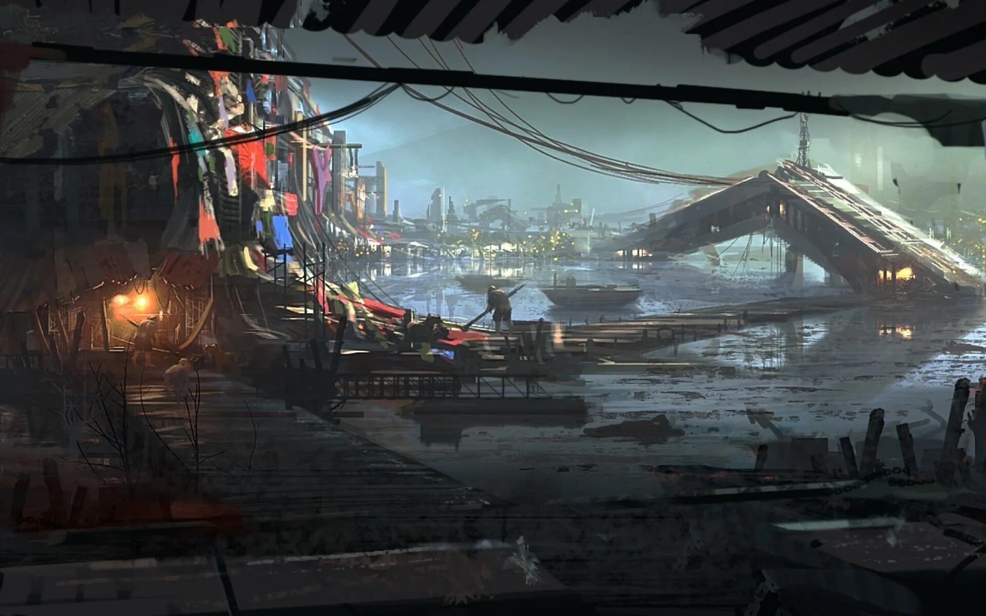 аэропорт киберпанк. киберпанк вильям гибсон. фантастический город. киберпанк улица из окна. найт сити киберпанк трущобы.