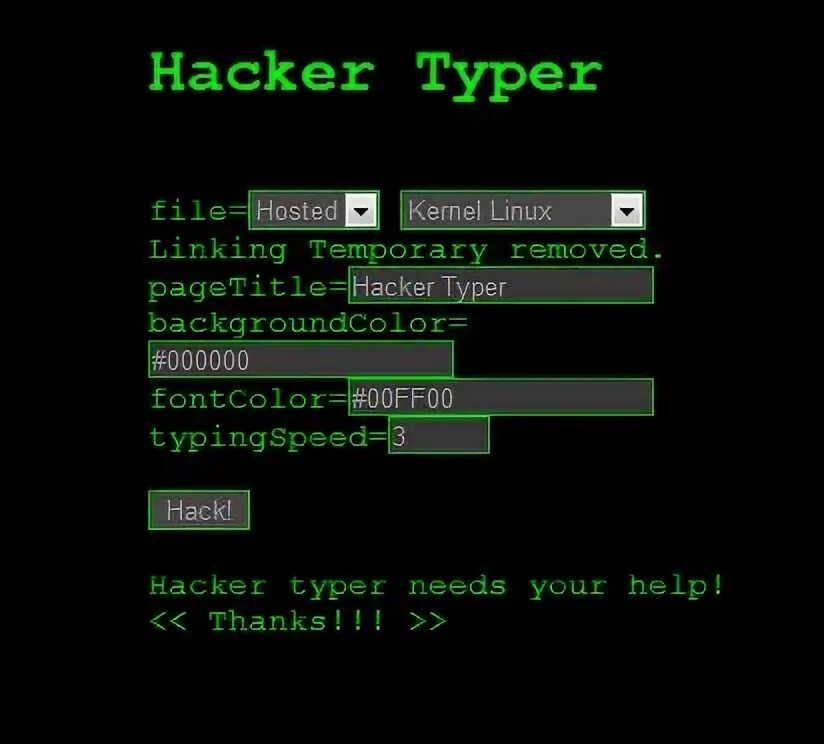 Hackertyper net