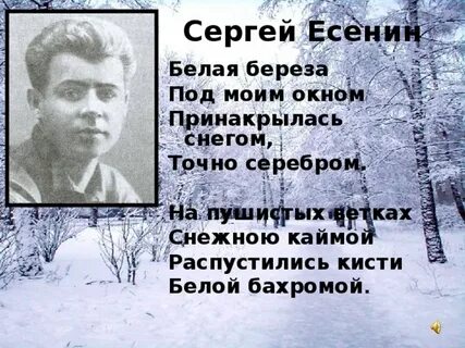 Анализ стихотворения есенина белая береза
