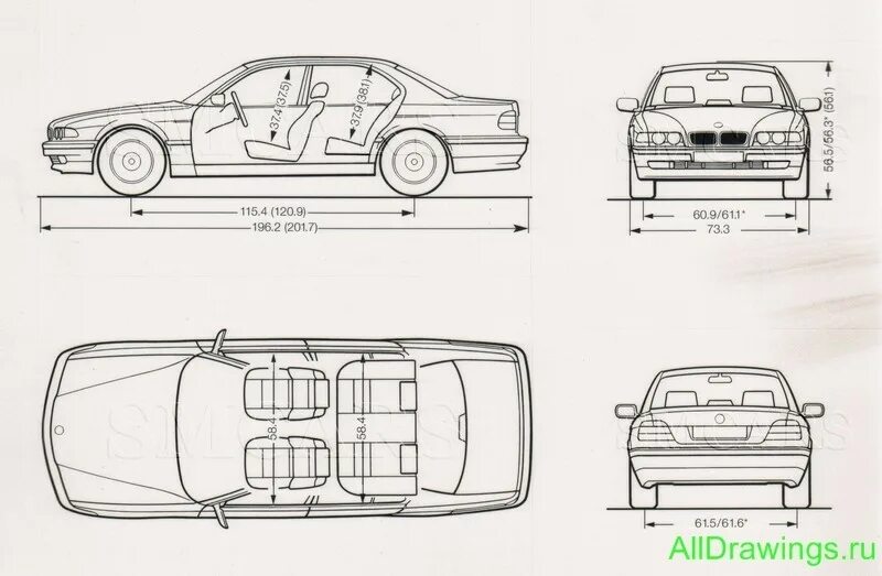 Размеры бмв е36. BMW e38 чертеж. Чертеж БМВ 7 Е 38. Колесная база БМВ е36. БМВ е38 чертеж.