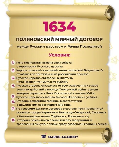 Поляновский Мирный договор 1634. Договор 1634 года. Мирный договор 1634 года условия.