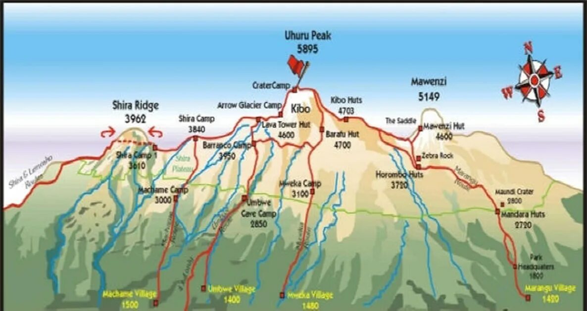 Килиманджаро маршруты восхождения. Маршруты на Килиманджаро. Пик Данте на карте. Пик Данте город в США. Пик данте карта