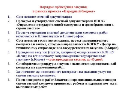 Тендеры на проведение работ