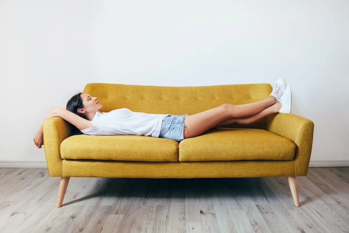 Lying on the couch