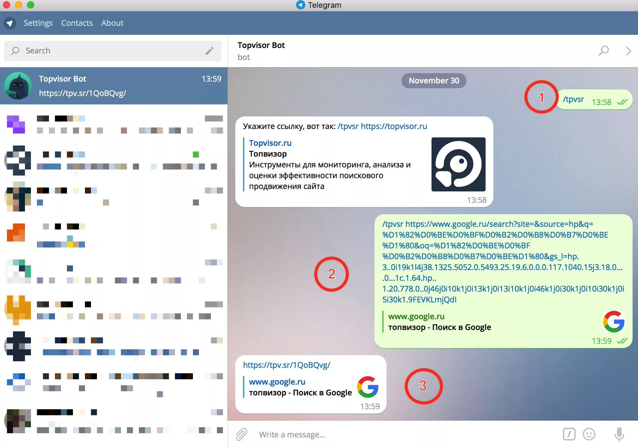 Bot contact telegram