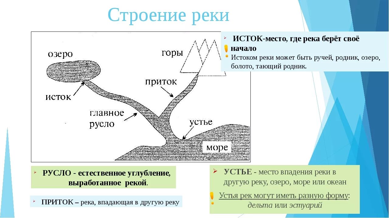 Устье бассейн водораздел приток