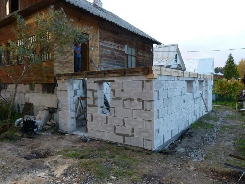 Пристрой к дому из пеноблоков варианты пристройка к дому из пеноблоков Пристройка к дому, Дом, Расширение дома