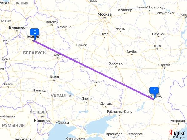 Волгоград минск расстояние на машине