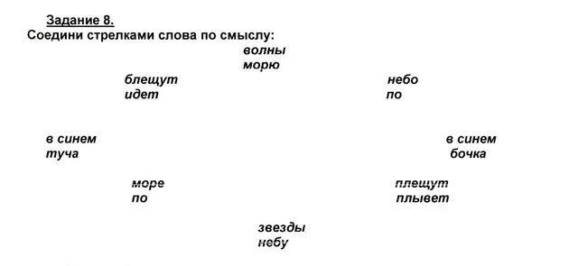 Найти слово стрелка. Соедини стрелками слова. Соедини сьрелками слова по смыслу блещут идёт волны морю. Соедини стрелочками слова подходящие по смыслу. Задание Соедини стрелками слова действия.