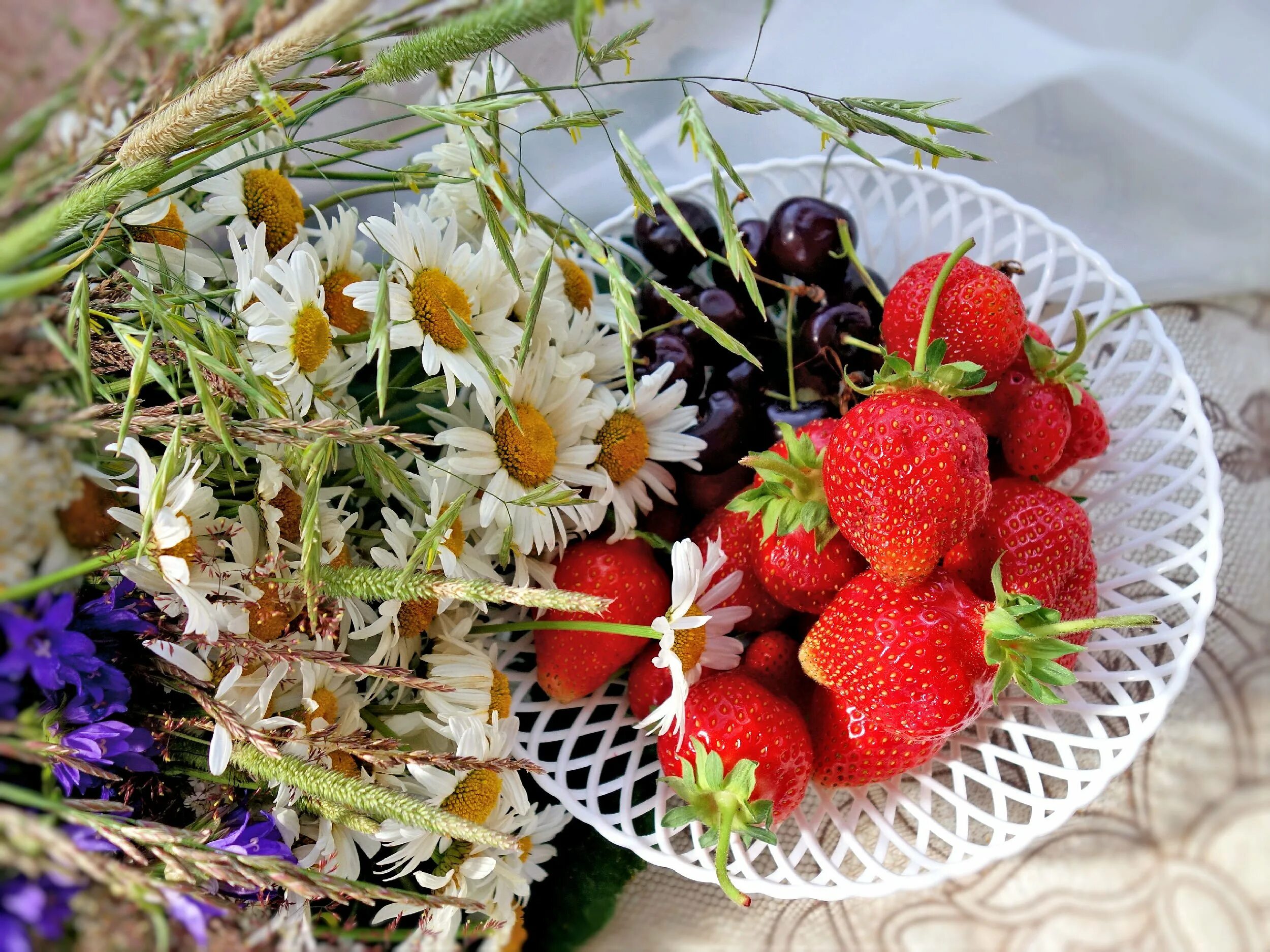 фон цветы ягоды. ягоды с цветами. композиция из ягод. цветы и ягоды. земляника.