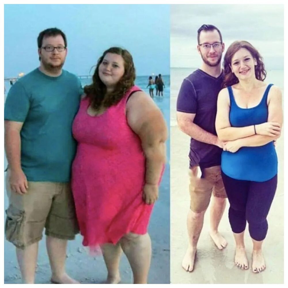 Истории полных людей. Похудевшие пары. Пары до и после похудения.