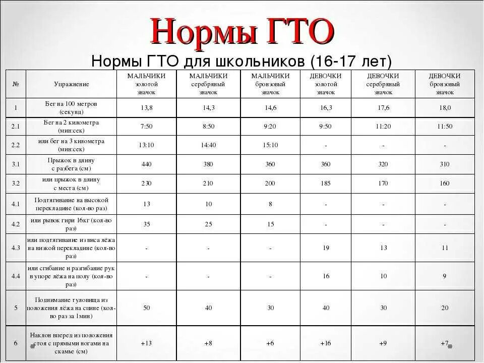 Нормативы гто для школьников 2024 год