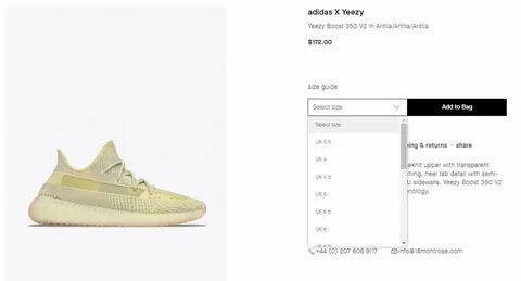 Размерная сетка yeezy
