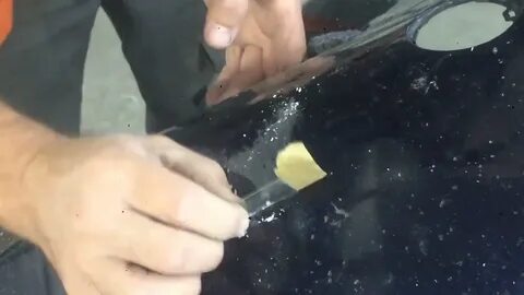 Как убрать потек краски на машине