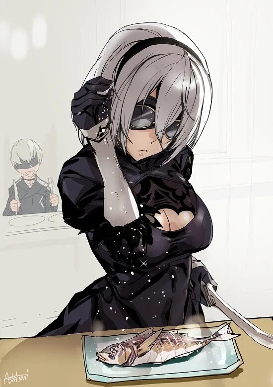 B meme. Ниер автомата 9s. NIER 2b and 9s.