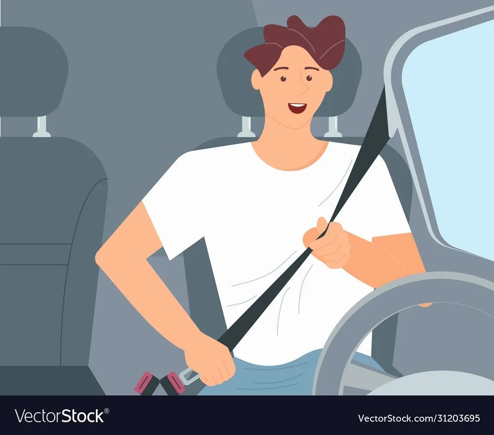 Seat Belt vector. Водитель с ремнем безопасности. Ремень безопасности клипарт.