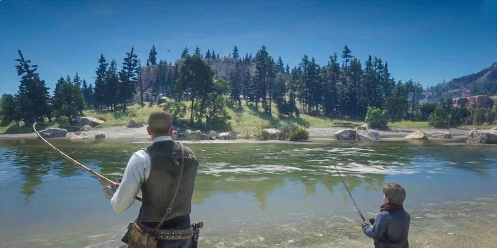 Как рыбачить рдр. Red dead redemption 2 рыбалка. red dead redemption рыбалка. рдр 2. rdr2 fishing.