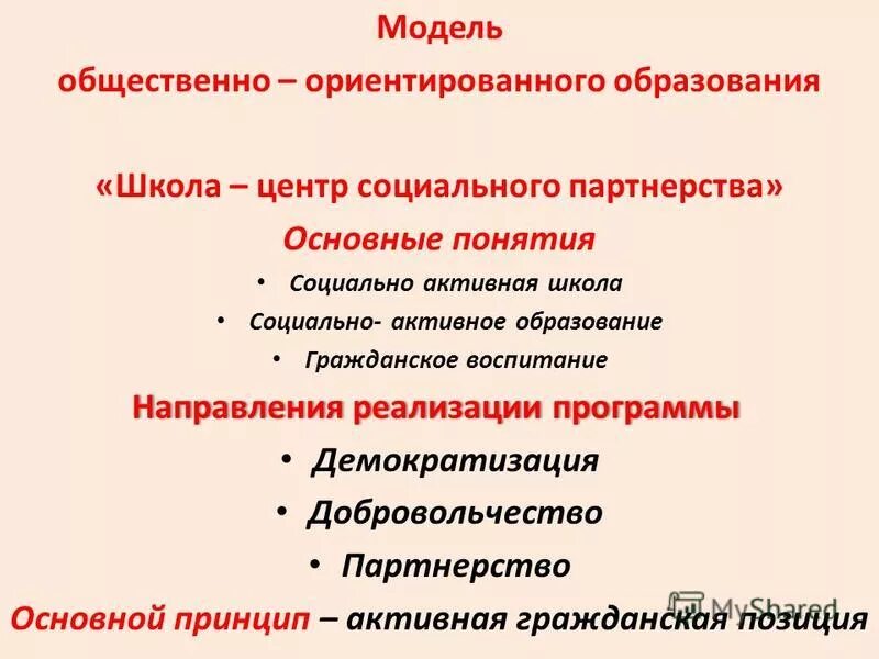 Модель общественной организации