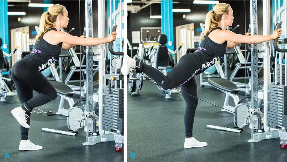 Отведение ноги назад с резинкой. Сведение бедра стоя в кроссовере. Отведение бедра назад в кроссовере техника. Отведение ноги назад. Отведение ноги в кроссовере назад техника.