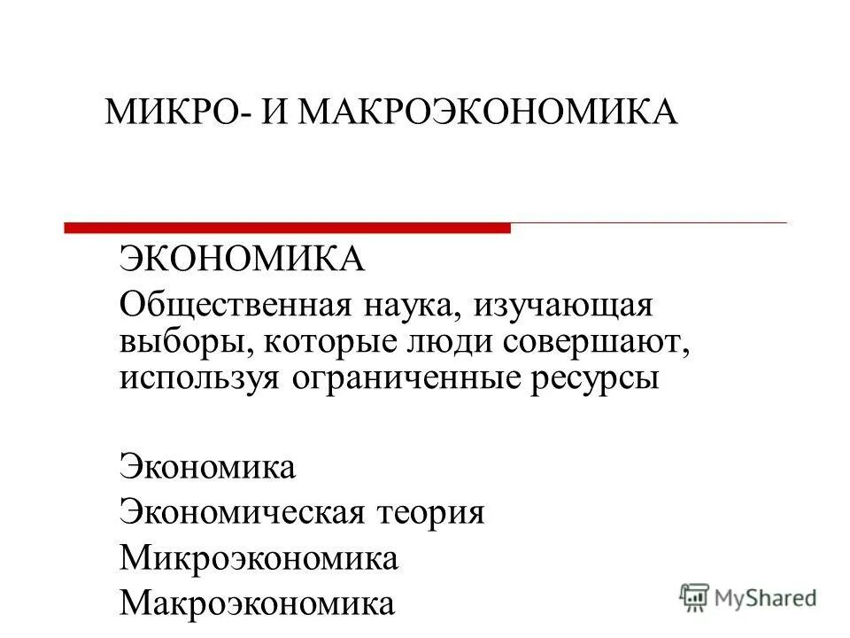 Микро и макроуровень экономики