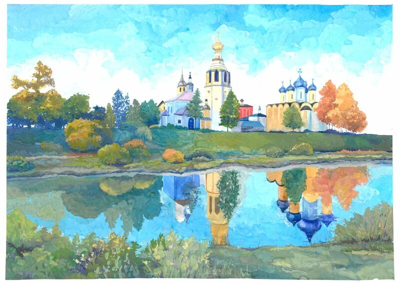 рисование на тему красота божьего мира-. божий мир храм. божий мир фото. рисование на тему красота божьего мира-. пейзаж с церковью акварелью.