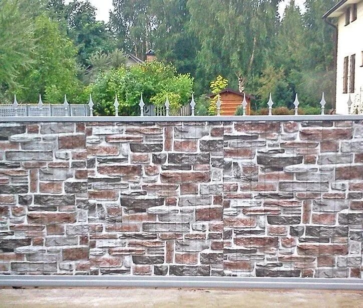 профнастил под камень vox-11. красивый забор из профнастила. Granite cloudy профнастил для забора с18. цветной профнастил для забора. металлический забор под камень.