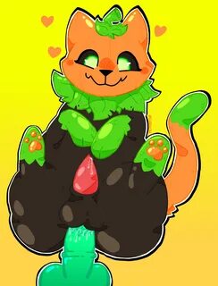 pumkat, absurd res, hi res, animal dildo, animal sex toy, black body, brigh...