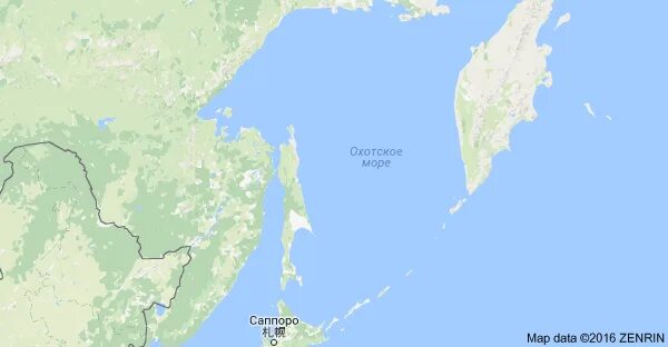 Где охотское море на контурной карте