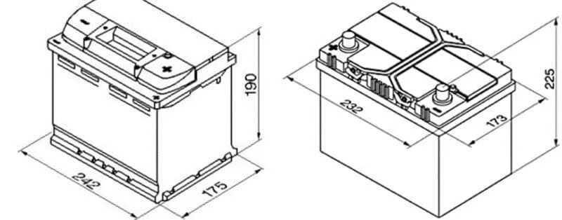 Аккумулятор высота 175 мм. Габариты АКБ 60 ампер. Габариты АКБ 75 А/Ч. Аккумулятор 60 а/ч габариты. Ширина аккумулятора на 60 ампер.