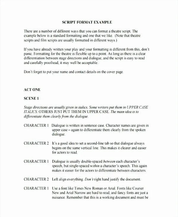Script examples. Script example. movie script example. play script example.