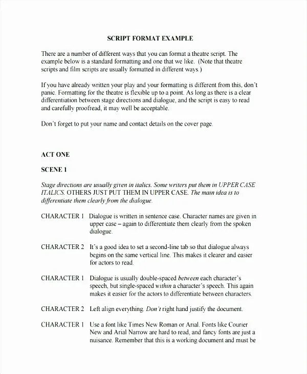 Script example. Movie script example. Play script writing examples. Short script