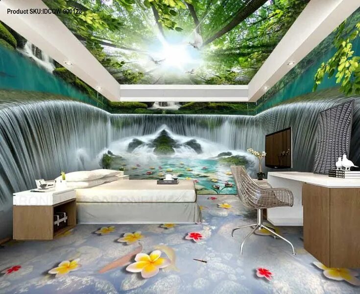 Photo Wallpaper Wall Mural Decoration Picture Peel&stick/fleece Waterfall eBay