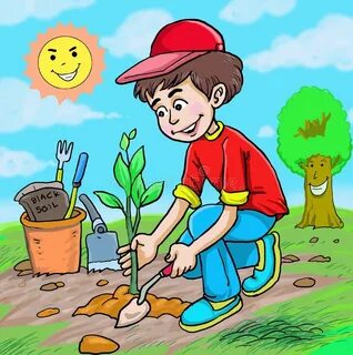 Planting boy