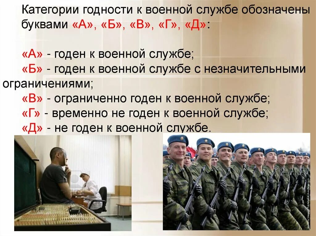Степень призыва на военную службу. Категории годности. категории годности к военной службе. категории службы в армии. категории призыва на военную службу.