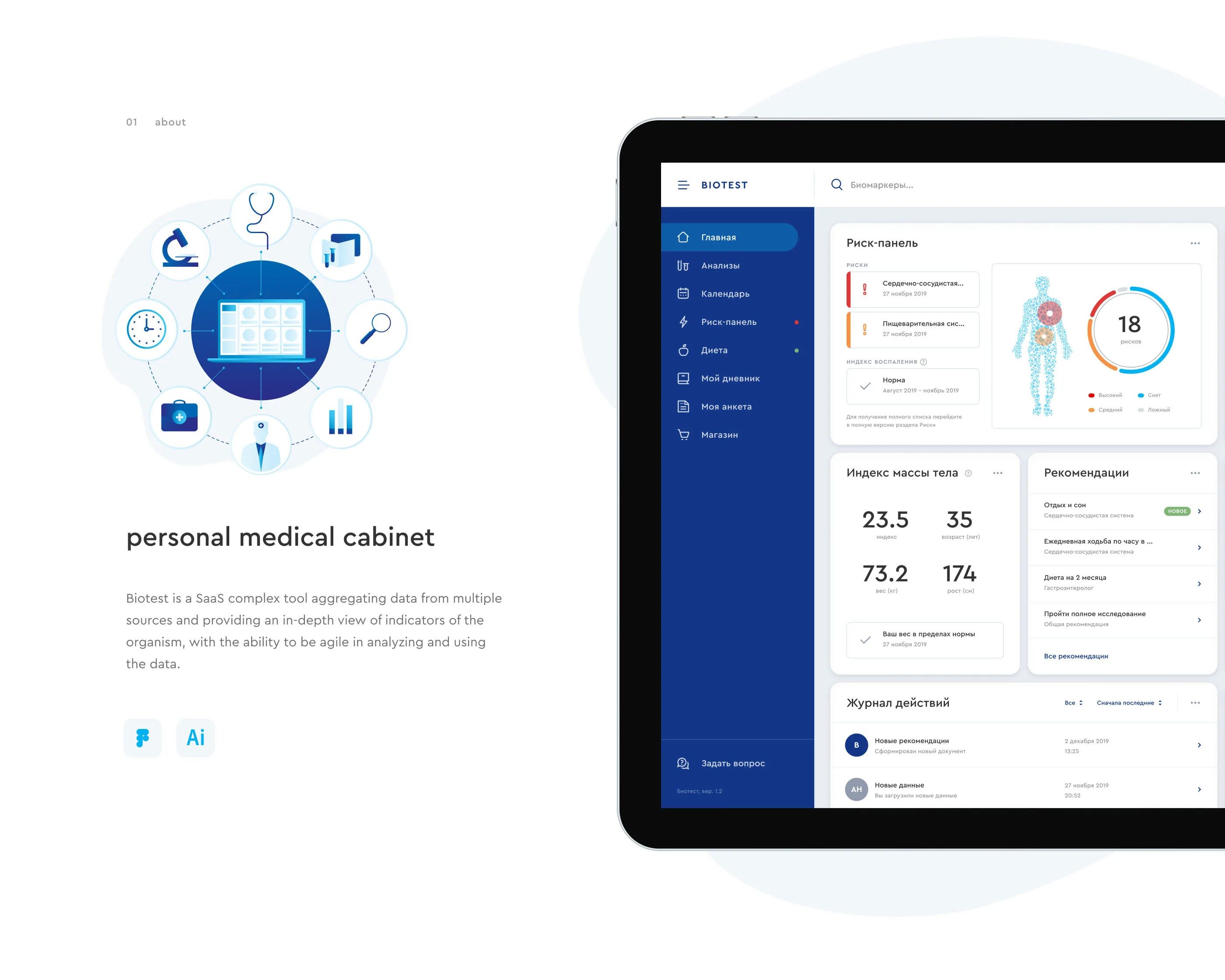 UI UX личный кабинет. Cabinet UI. Personal UI. "Biotest Medical" МЧЖ. User cabinet