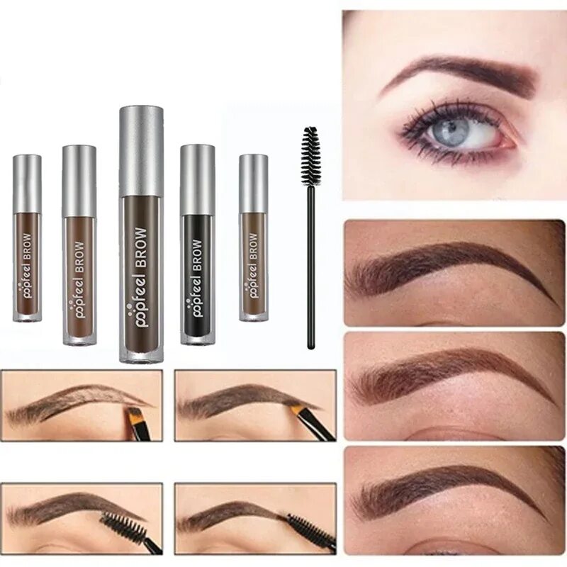 Make Up Cosmetics Eyebrow Mascara Cream Eye Brow Shadow Makeup Set Kit Waterproo