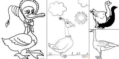 два веселых гуся картинки раскраски