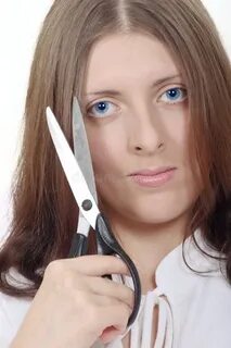Woman scissors
