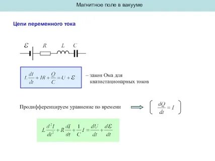 Закон полного магнитного поля в вакууме