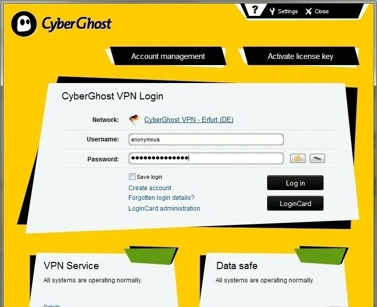 Account internet