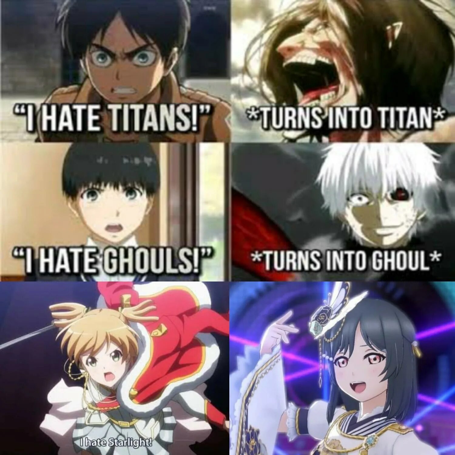 I turning into vampire. I hate titans i hate ghouls. i hate titans turns into titan. i hate titans becomes titan.