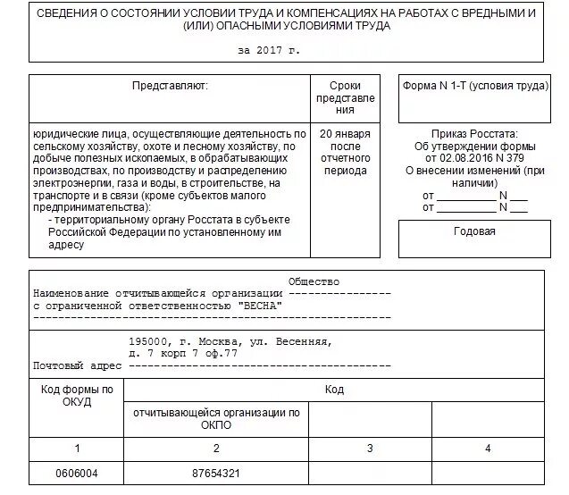 7 т условия труда. Форма статистической отчетности 1-т. отчет 1 т условия труда образец заполнения. образец заполнения отчета т1. форма 1-т условия труда образец заполнения 2025 года.