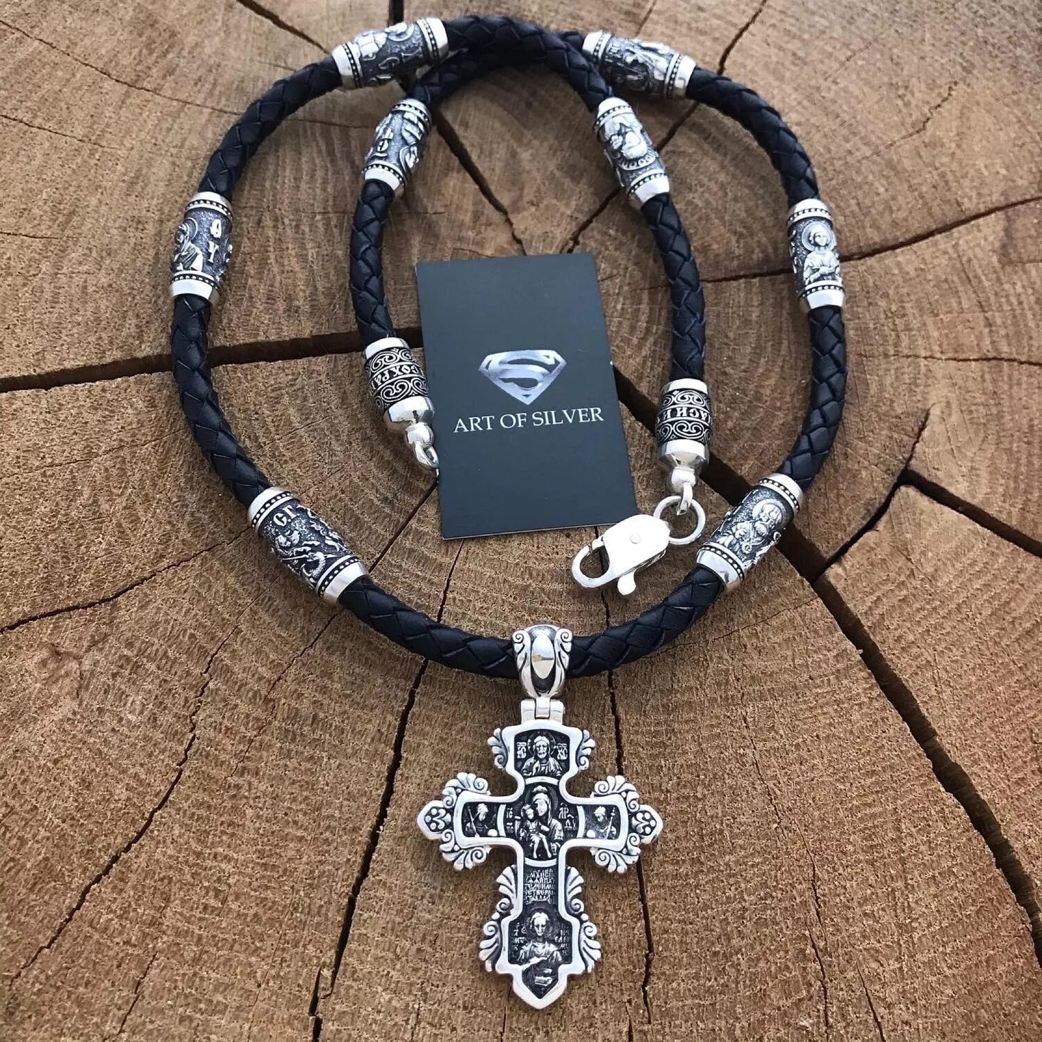 кожаный гайтан с позолоченными серебряными вставками. серебряный крест на гайтане. гайтан 925 шнурок. гайтан кожаный 5мм. гайтан для крестика.