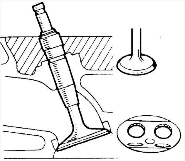 клапан двигателя впускной е70. износ стержня клапана. изгиб стержня клапана. наконечник стержня клапана.