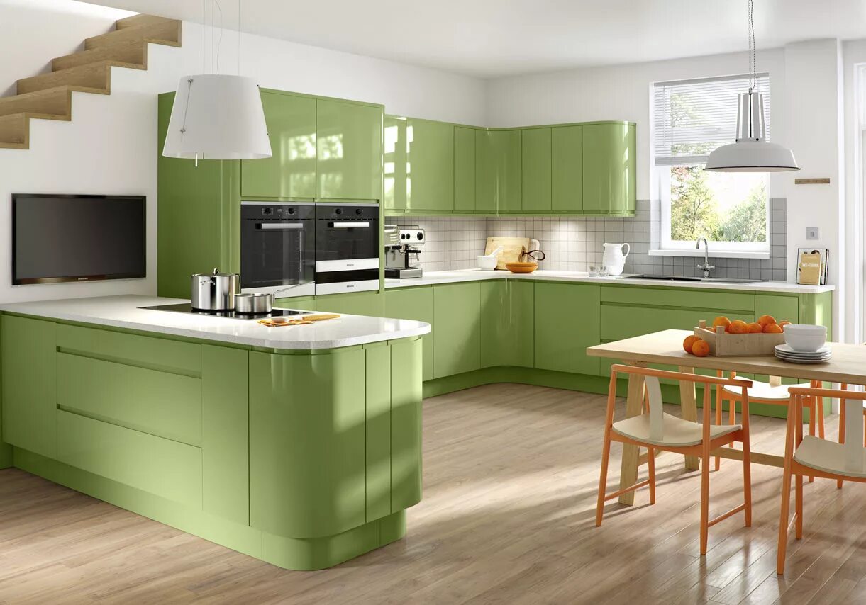 Custom kitchen island, Pink kitchen, Corner kitchen tables