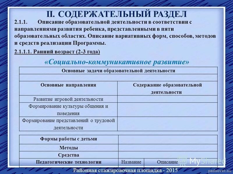 Описание вариативных форм реализации программы. Описание вариативных форм реализации программы