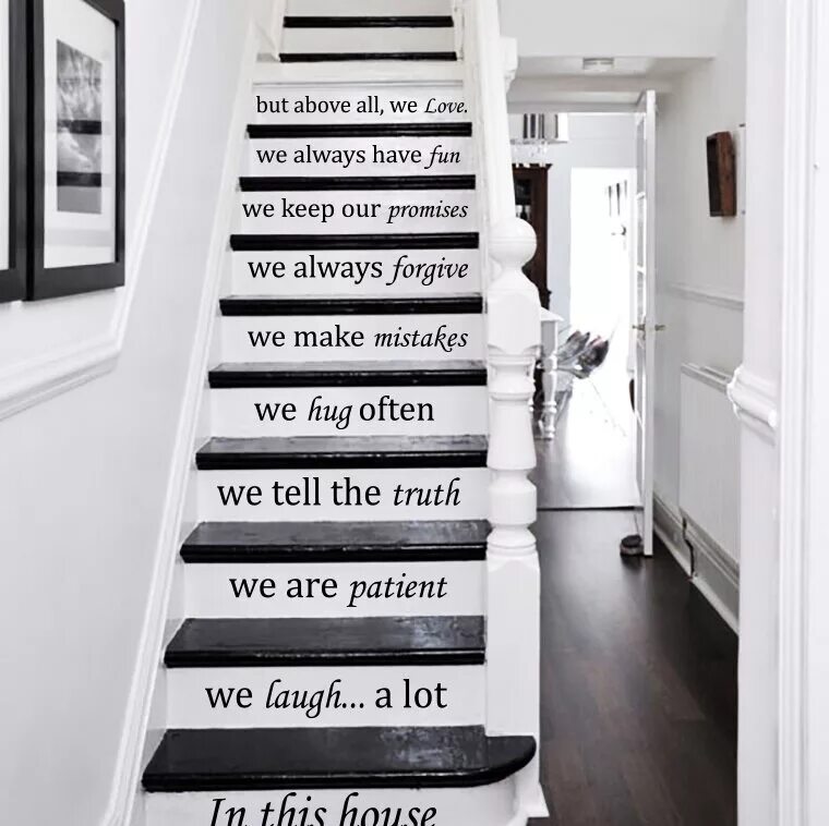 Надпись на ступеньках лестницы. Надписи на лестнице. Наклейки на лестницу. Наклейки на лестницу декоративные.