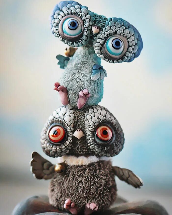Мягкие игрушки в смешанной технике. Мех и полимерная глина. Игрушки в смешанном стиле. Игрушки в смешанной технике мк. Игрушки из полимерной глины.