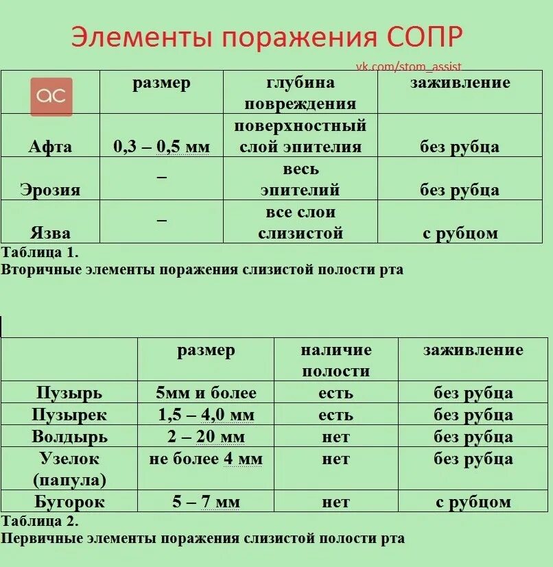 Вторичные элементы поражения